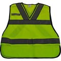 Petra Roc Inc Petra Roc V-Neck Public Safety Vest with Reflective "X" on Back, Polyester Mesh, Lime/Black, S-XL LVM2-VNPSV-Reg
